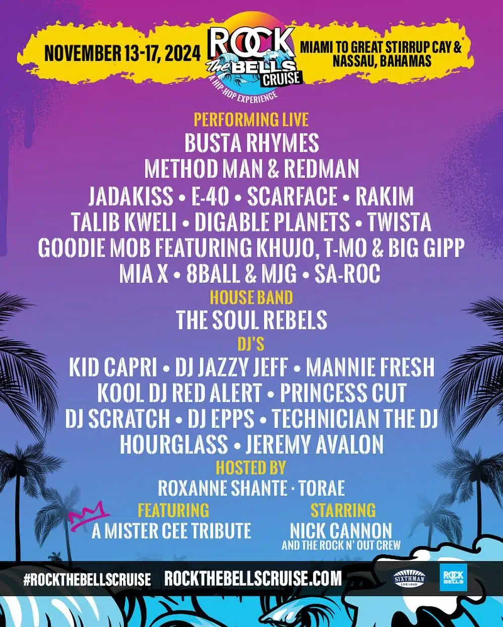 Rock The Bells Cruise 2024 Poster