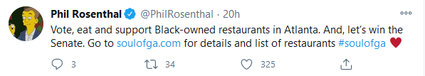 Phil's tweet about Soul of Georgia