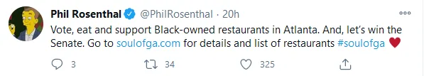 Phil's tweet about Soul of Georgia